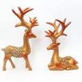 2 Stück Hirsch-Ornament-Figuren, kreative Hirsch-Dekoration, Auto-Innenraum-Rentier-Zubehör, Paar-Plüsch-Ornamente, Desktop-Center-Statue, Form-Skulptur-Statuen, Basteln, Weihnachtsgeschenk