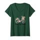 Damen Travel By Gravel Gravelbike Fahrrad Radfahren Mountain Retro T-Shirt mit V-Ausschnitt