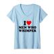 Damen I Love Men Who Whimper T-Shirt mit V-Ausschnitt