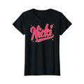 Personalisierter Name Nicki I Love Nicki Groovy Pink Women T-Shirt
