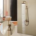rubinetto doccia, set sistema doccia, monocomando in ottone a tre fori sistema doccia a parete a pioggia valvola in ceramica rubinetti miscelatore doccia vasca con interruttore acqua calda e fredda