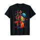 Violine Kunst Musik Geometrische Bunte Planeten Motiv Violine T-Shirt