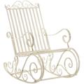 Chaise à bascule de jardin avec accoudoirs en métal Crème antique