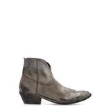 Distressed Almond-toe Ankle Boots