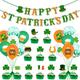 St Patricks Day Decorations Kit Felt Shamrock LUCKY Banner, Including Letter Banner, Swirls, Lucky Green Clover Cupcake Toppers, for St Patrick's Day Party Favors