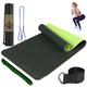 TPE6mm Two tone Yoga Mat Set of Five Pieces for Sports Fitness Stretching Latex 2080 Resistance Belt Comes with Backpack Strap