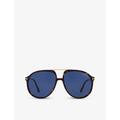 Tr001780 Ft1079 Pilot-frame Acetate Sunglasses - Blue - Tom Ford Sunglasses