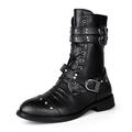 Men's Boots Biker boots Combat Boots Motorcycle Boots Vintage Casual British Outdoor PU Warm Comfortable Slip Resistant Booties / Ankle Boots Zipper Black Fall Winter