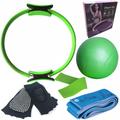 Pilates Circle Six Piece Yoga Ball Latex Elastic Ring Yoga Socks Position Belt Fitness Set Six Piece Set Box