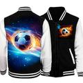 Boys 3D Football Jacket Long Sleeve Spring Fall Winter Active Streetwear Cool Polyester Kids 3-12 Years V Neck Zip Street Daily Regular Fit