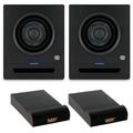 PreSonus Eris Pro 4 Powered 4.5 80W High-Definition Coaxial Studio Monitor (Pair) Bundle with 2x Auray IP-S Isolation Pad for Studio Monitor