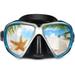 Snorkel Diving Mask Panoramic HD Swim Mask Anti-Fog Scuba Diving Goggles Tempered Glass Dive Mask Adult Youth Swim Goggles with Nose Cover for Diving Snorkeling Swimming Blue