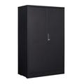 Metal Storage Cabinet with Locking Doors and Adjustable Shelf 42 Folding Filing Storage Cabinet Folding Storage Locker Cabinet for Home Office School Garage Black