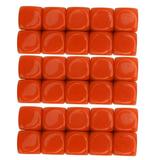 30PCS 16MM Blank Dice Set Plastic Rounded 6 Sided Dice Cubes For Game Party Fun DIY Sticker Math Teaching Orange