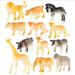 12 Set of Gold Plastic Animal Figurines Jungle Wild Animals Models Mini Animals Desktop Ornament for Children