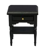 Black Nightstand Vintage Home Decor Mini Drawer Model Mini Bedside Table Cupboard Wooden Micro Scene