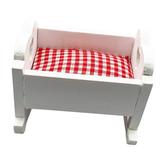 Doll House Cradle Mini Supply Ornament Wood Baby Bassinet for Bed Crib Accessories