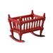 Adorable Miniature Cradle Simulated Furniture Simulation Baby Doll Bassinet Kids Playes Color Wooden Child Red