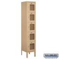 Salsbury S-65152TN-U 1 x 5 x 12 in. Five Tier Box Style See Through Metal Locker Tan - Unassembled