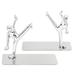 Desktop Bookend Metal Kung Fu Bookends Bookshelf for Office Unique Stainless Steel