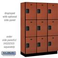 Salsbury Industries 18 in. Wide Triple Tier Designer Wood Locker Cherry - 3 x 6 ft. x 18 in.