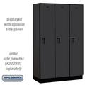 Salsbury 15 in. Wide Single Tier Designer Wood Locker with 3 Wide - Black - 6 ft. x 18 in.