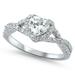 Sterling Silver Women s Flawless Colorless Cubic Zirconia Infinity Knot Wedding Promise Heart Ring (Sizes 4-10) (Ring Size 9)