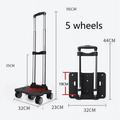 Portable 4/5 Wheel Trolley Rack Aluminum Alloy Foldable Pullling Rod Carrier for Student Backpack Pet Bag Load Bearing 15kg