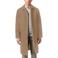 Adam Baker Men s AB901152 Single-Breasted Belted Trench Coat Classic All Year Round Raincoat - Khaki - 58R
