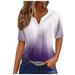 VBARHMQRT Summer Plus Size Tunic Tops for Women Women Summer Fashion Tops Printed V Neck Short Sleeved Shirts Casual Loose Comfortable Tops Compression Tops for Women White Tops