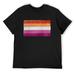 Mens Shirt Distressed Lesbian Pride Flag Raglan Baseball Tee Black 2X-Large