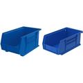 30240 Plastic Storage Bin Hanging Stacking Containers Blue (12-Pack) & 30220 Plastic Storage Bin Hanging Stacking Containers (7-Inch x 4-Inch x 3-Inch) Blue (24-Pack)