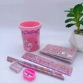 Sanrio Hello Kitty Pen Holder Anime Figure Y2K Girls Pencil Ruler Eraser Stationery Set Cartoon Kawaii Student Learning Gift Bag