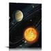 CANFLASHION Kids Space Room Decor Framed Outer Space Wall Art Kids Picture Planets Pictures Solar System Educational Teaching Poster for Boys Room Nursery Kids Playroom Decor