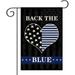 YCHII Back the Blue Garden Flag Burlap Vertical Double Sided Thin Blue Line American Police Garden Flag Blue Lives Matter Flag for Outdoor Indoor Yard Lawn Honoring Law Enforcement Officers In
