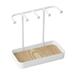 TERGAYEE Jewelry Organizer Stand Jewelry Organizer Display Stand Holder with Wooden Tray Necklaces Bracelets Rings Watches Metal Desk Organizer Stand