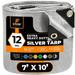 Heavy Duty Silver Poly Tarp 7 X 10 - Multipurpose Protective Cover - Durable Waterproof Weather Proof Rip and Tear Resistant - Extra Thick 12 Mil Polyethylene - by Xpose Safety