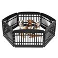 IRIS USA 24 Exercise 6-Panel Pet Playpen Dog Playpen For Puppy Small Dogs Keep Pets Secure Easy Assemble Easy Storing Customizable Non-Skid Rubber Feet Black