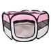 Mother s Day Sales - 45 Dog Kennel Folding Pet Fence Protable Oxford Cloth Playpen Pink