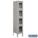 Salsbury S-64155GY-A 1 x 5 x 15 in. Four Tier See Through Metal Locker Gray - Assembled