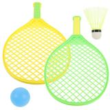 1 Set Plastic Badminton Rackets Badminton Rackets and Ball Set Kids Badminton Game Set for Outdoor