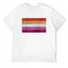 Mens Shirt Distressed Lesbian Pride Flag Raglan Baseball Tee White Large