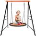 Heavy Duty Metal Swing Stand Frame for Kids Adults Swing Set Frame for Porch Backyard Indoor Outdoor Load-bearing 880 Lbs Orange (Without Swing)