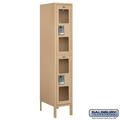 Salsbury S-62158TN-U 1 x 5 x 18 in. Double Tier See Through Metal Locker Tan - Unassembled