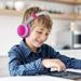 COFEST Wired Children s Headphones Over-ear Subwoofer Headphones In-line Computer Headsets Hearing Protection Durable Comfortable Earcups Pink