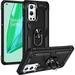 Grade Drop Impact for Oneplus 9 Pro Case Oneplus 9 Pro 5G Case 360 Metal Rotating Ring Kickstand Holder Armor Heavy Duty Shockproof Case for Oneplus 9 Pro Phone Case (Black)