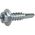 Premium Self-Drilling Metal Screws Zinc Plated Steel Hex Washer Head Metal To Metal Winged Point Screws Silver #10 X 1 Inch Box Of 105 Screws