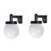 Outoloxit Solar Wall Lights Hallway Aisle Exterior Wall Sconce Concise Spherical Decorative White Wall Sconce Patio Doorway Outdoor Lighting Wall Sconce 2PCS White