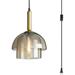 Plug in Hanging Light 3-Layer Amber Glass Pendant Light Fixture 14.7ft with Plug in ON/Off Switch mid Century Modern Plug in Chandelier for Bedroom Living Dining Room Kitchen Island (3-Layer)