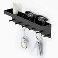 Key Holder / Key Board Black / Key Shelf / Key Organizer / Hook Strip with Shelf 6 Hooks